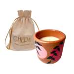 Vela Aromática Vegetal na Cerâmica Pintada a Mão Ghera